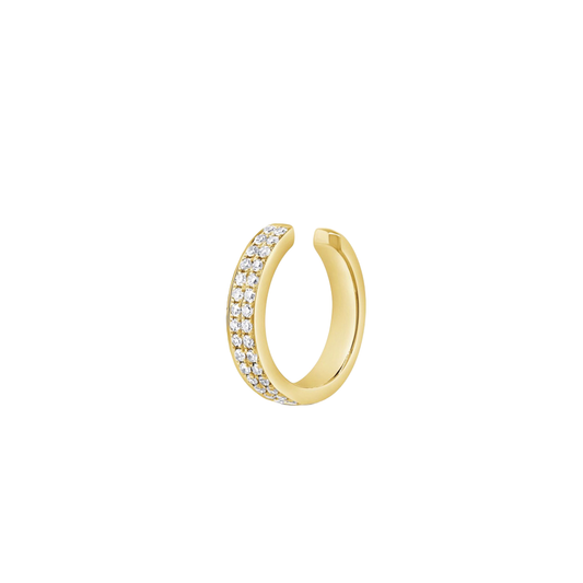 2-Row Diamond Ear Cuff in Yellow Gold