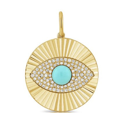 Fluted Evil Eye Charm