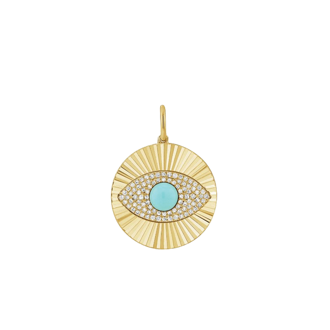 Fluted Evil Eye Charm