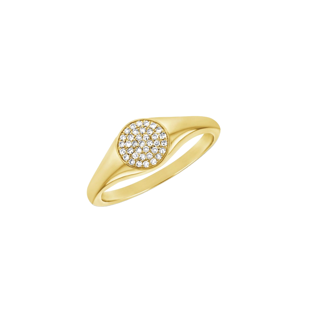 Diamond Signet Pinky Ring