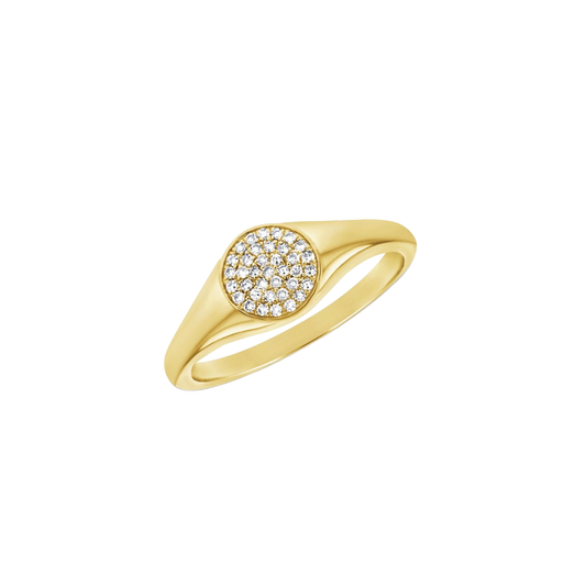Diamond Signet Pinky Ring