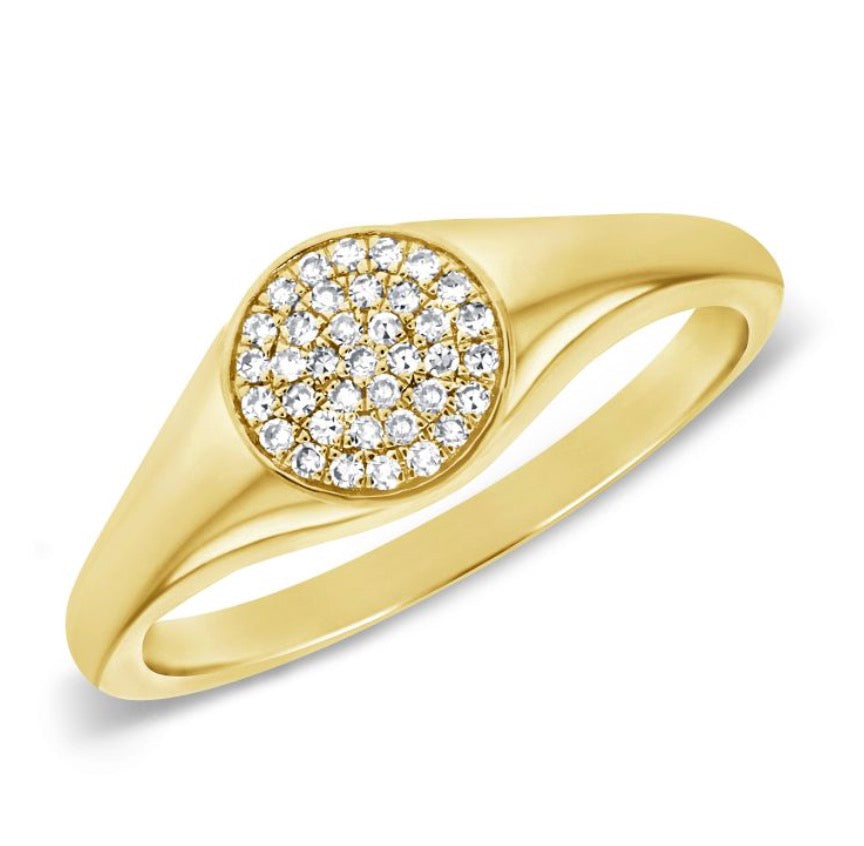 Diamond Signet Pinky Ring