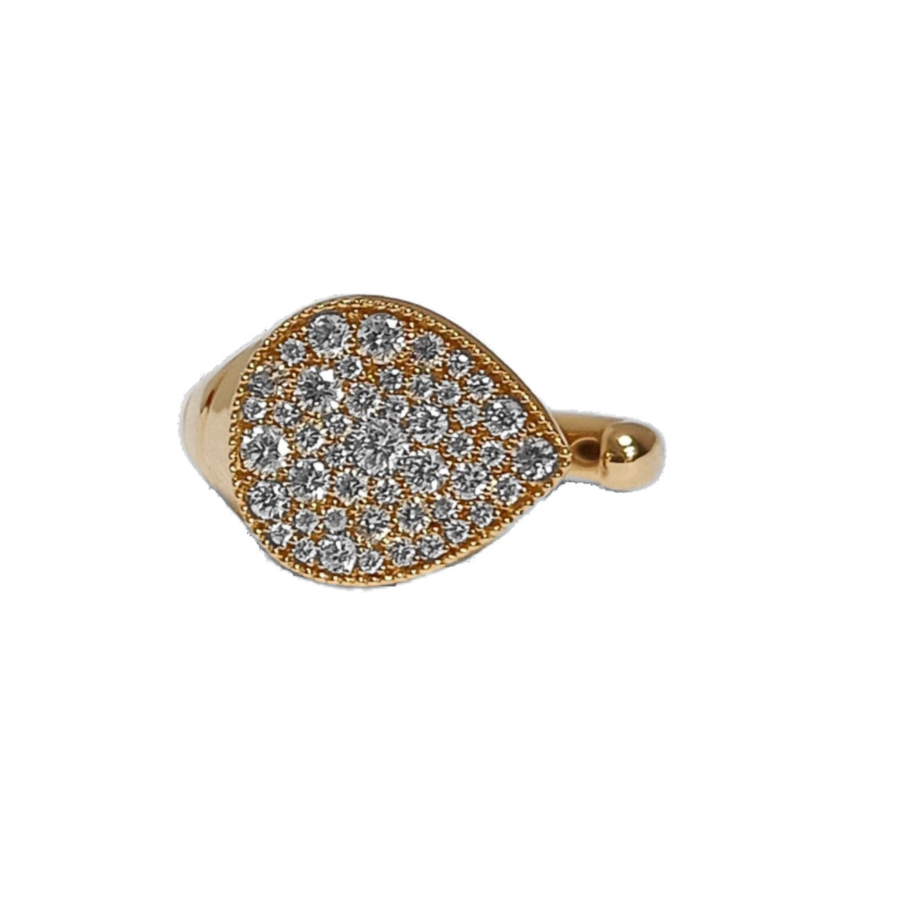 Diamond Open Wrap Ring with Milgrain Detail
