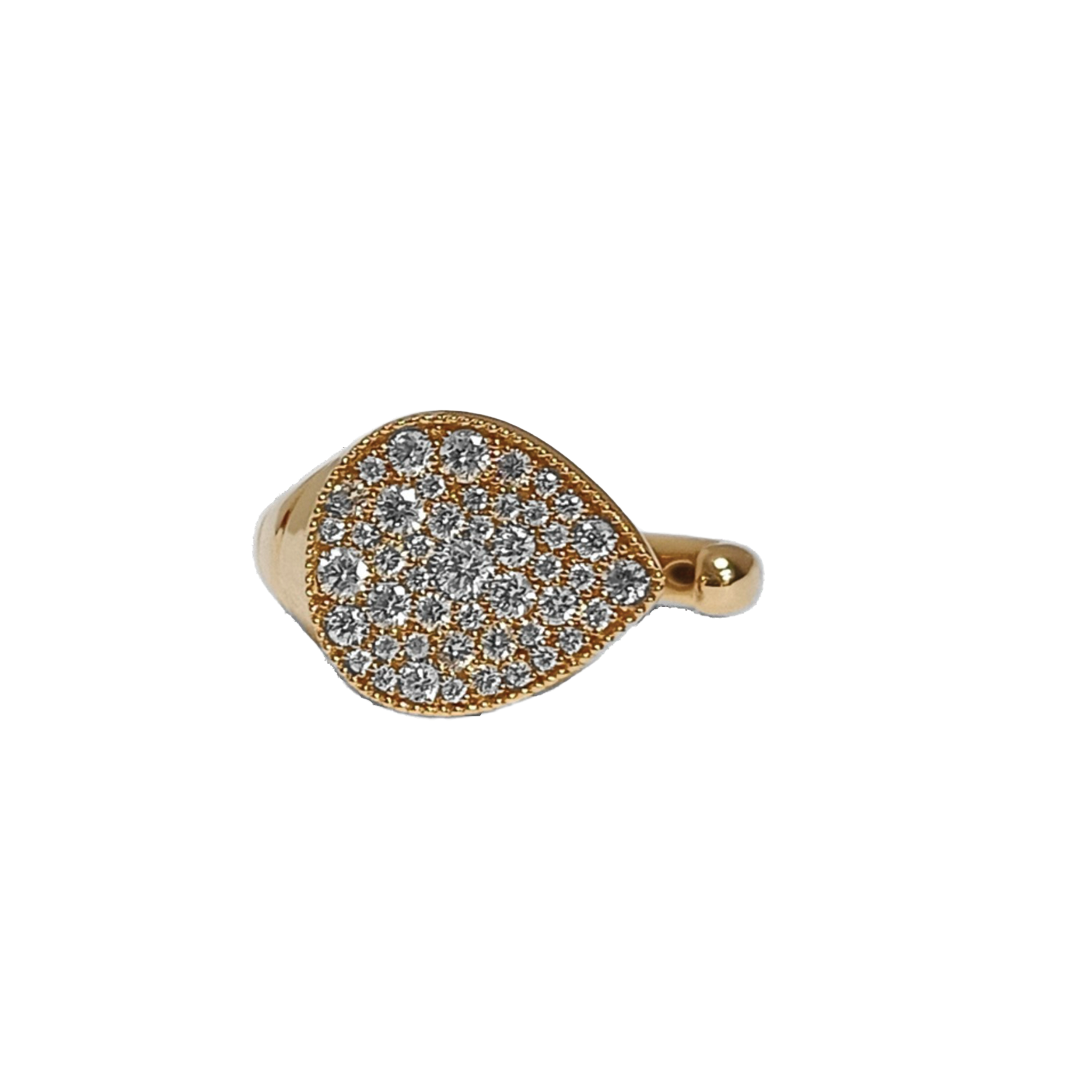 Diamond Open Wrap Ring with Milgrain Detail