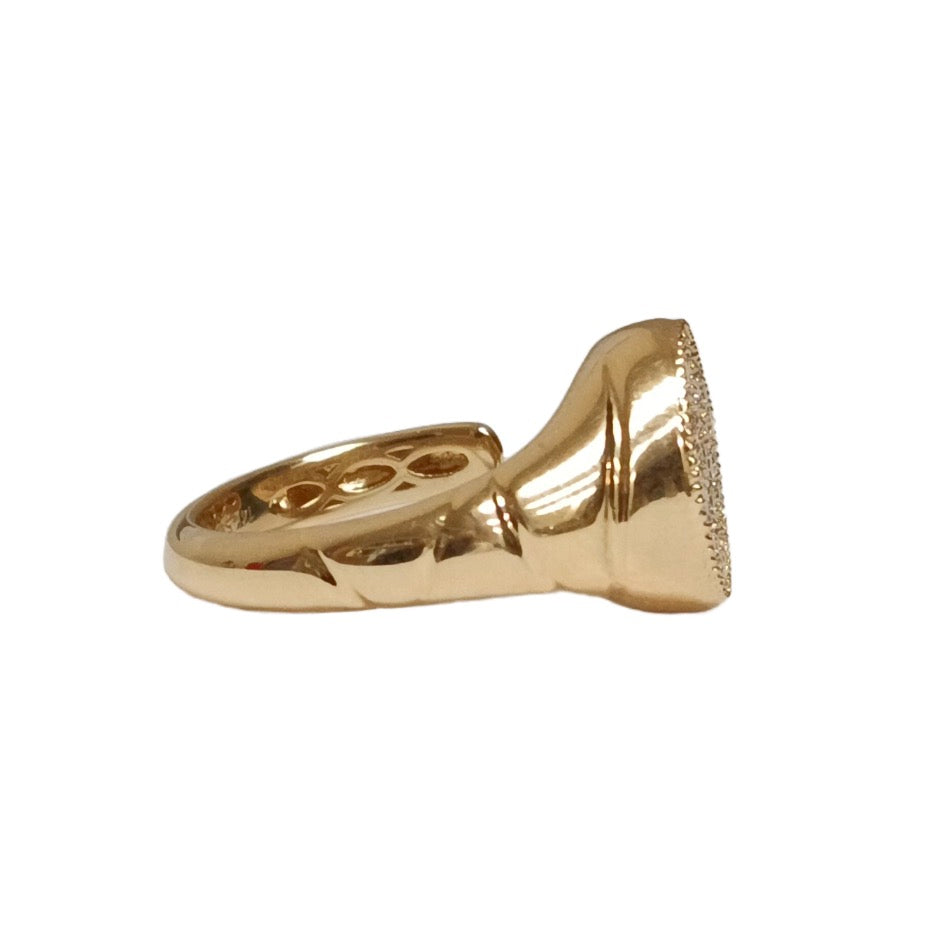 Diamond Open Wrap Ring with Milgrain Detail