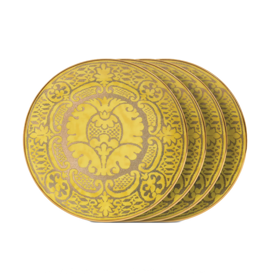 Fortuny Orsini Yellow Dessert Plate Set