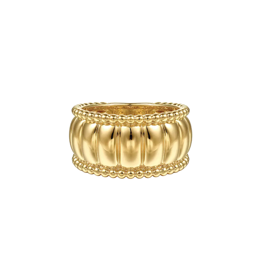 Wide Scallop Yellow Gold Ring