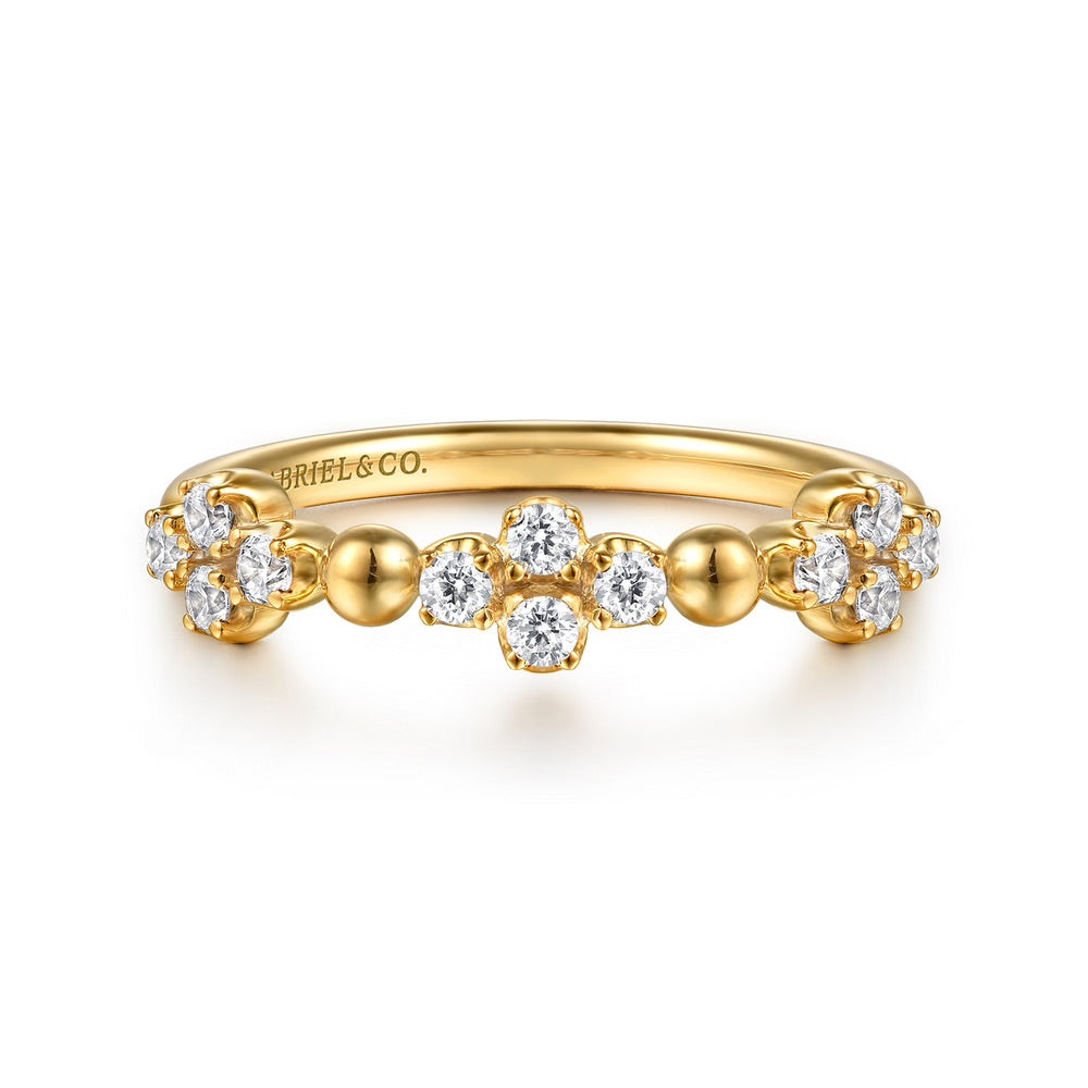 Bujukan Diamond Clover Stackable Ring
