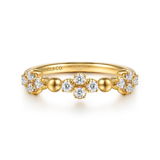 Bujukan Diamond Clover Stackable Ring