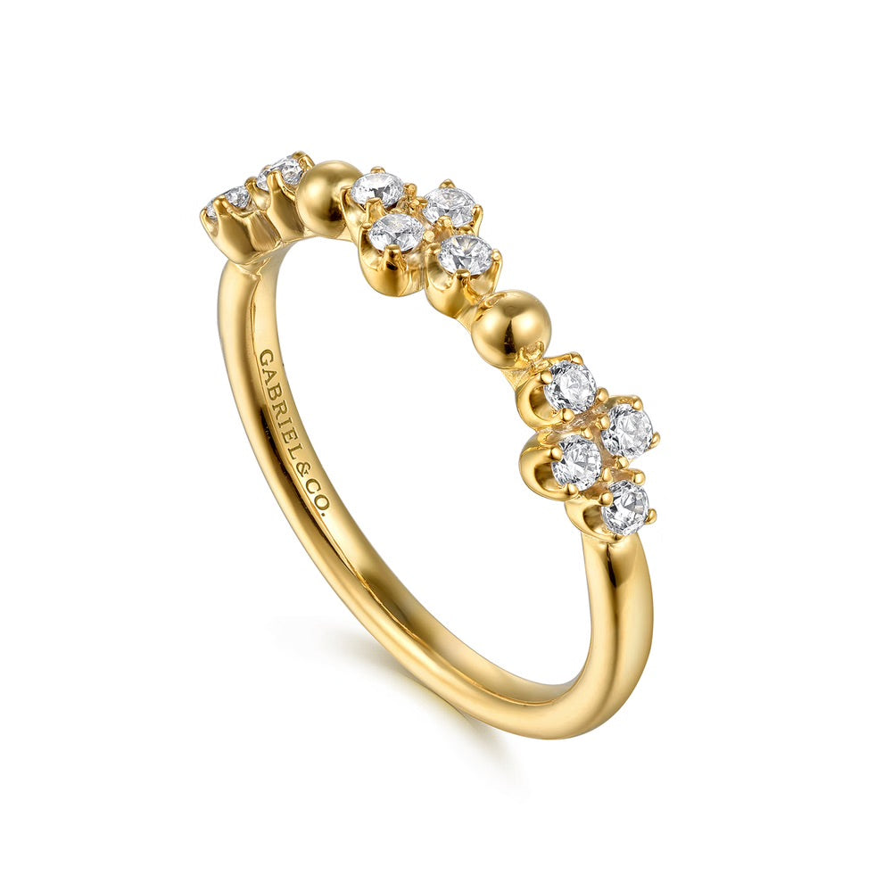 Bujukan Diamond Clover Stackable Ring