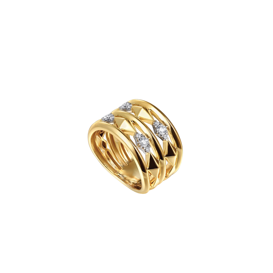 Rhombus Stack Diamond Band