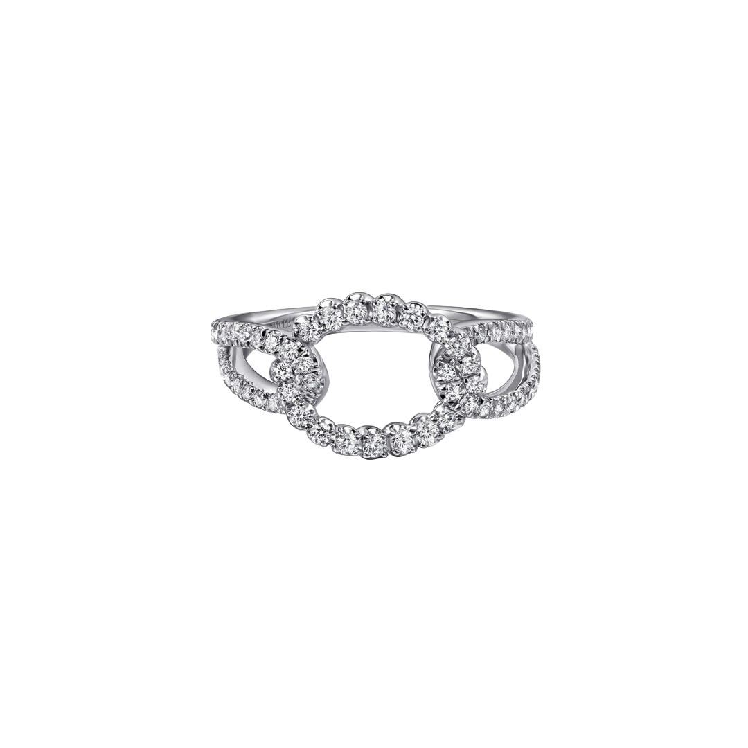 Interlocking Link Diamond Ring