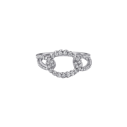 Interlocking Link Diamond Ring