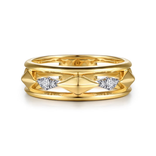 Graduating Diamond Rhombus Shape Easy Stackable Ring