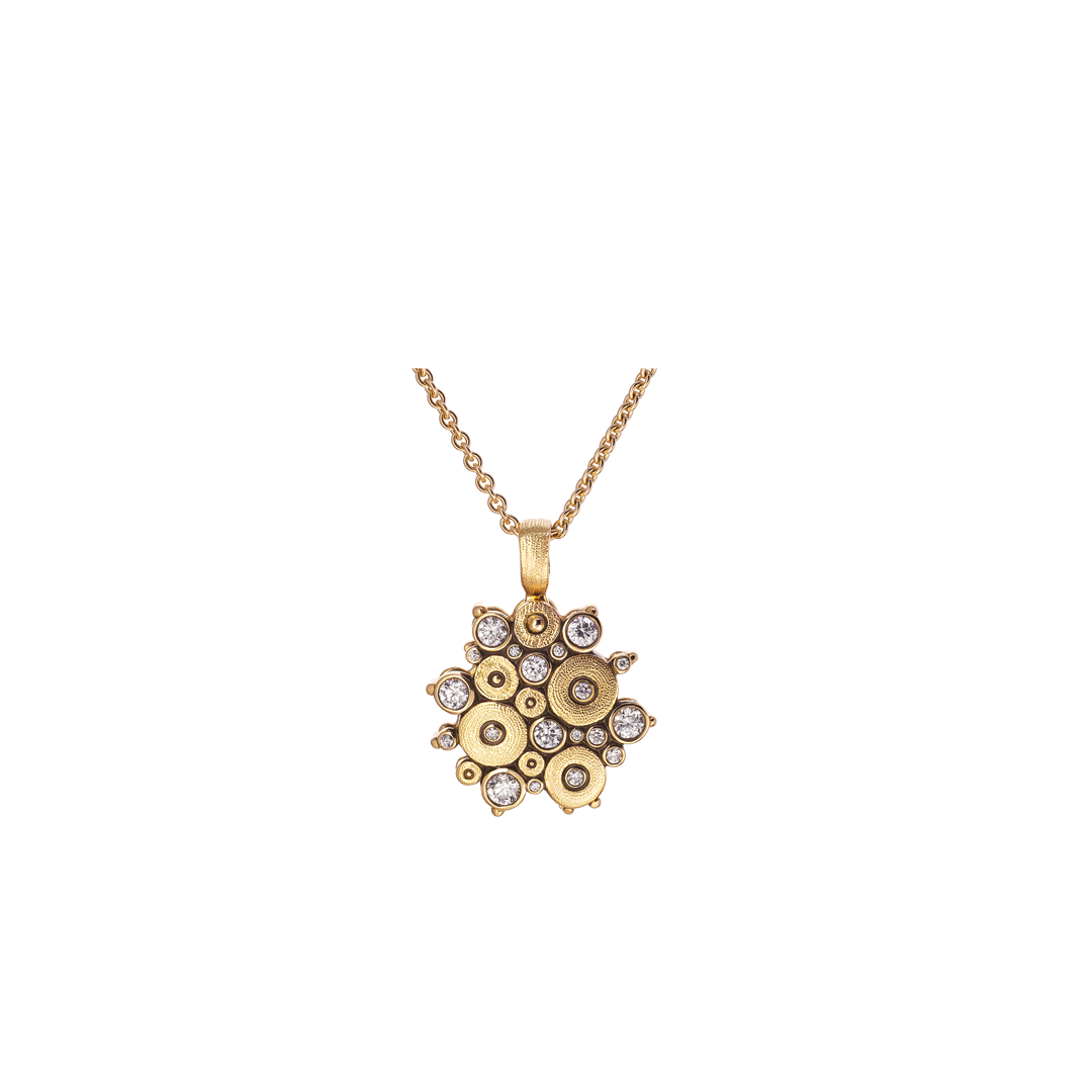 Ocean Pendant Necklace with Diamonds