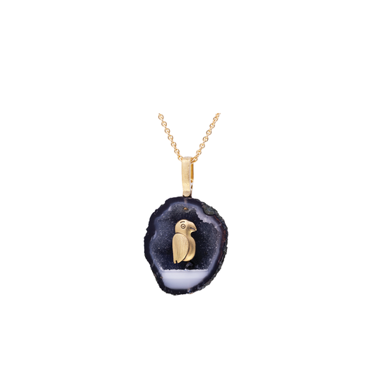 Fable Animal Pendant Necklace with Tobasco Geode