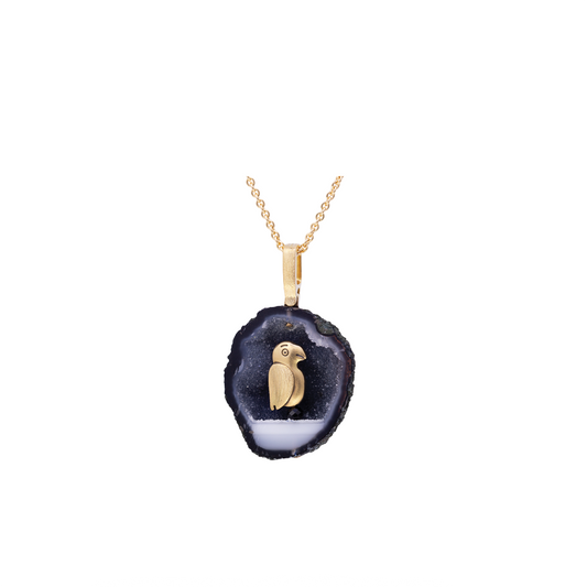 Fable Animal Pendant Necklace with Tobasco Geode