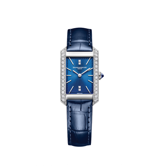 Hampton Watch with Diamond Accented Case and Blue Dial