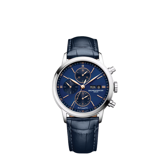 42mm Classima Watch with Blue Dial and Alligator Strap