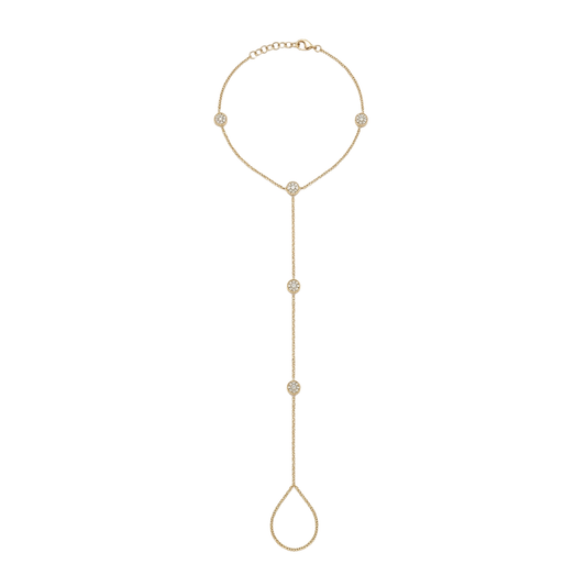 Cable Chain and Diamond Station Hand Bracelet