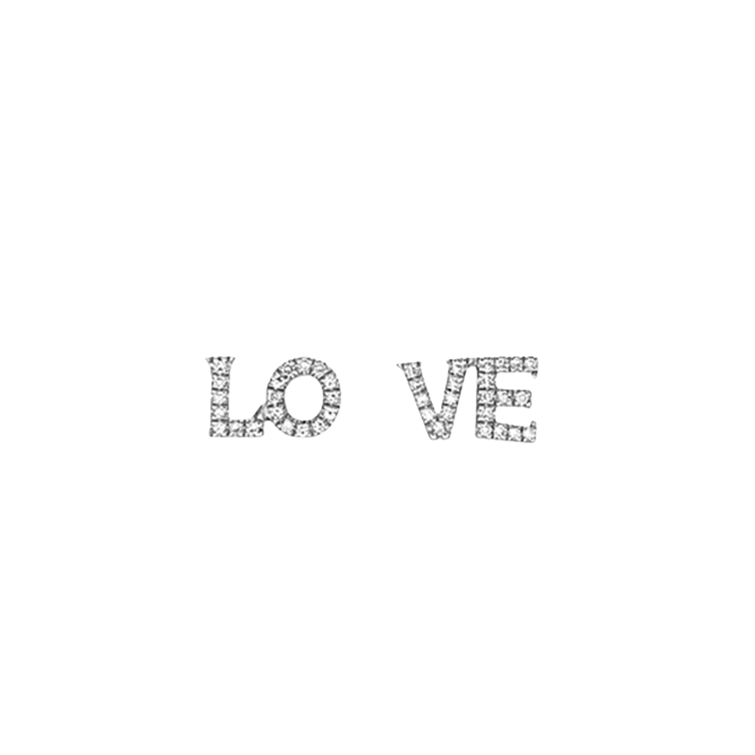 LO & VE Diamond Stud Earrings in White Gold
