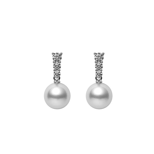 Pearl & Diamond Stud Earrings