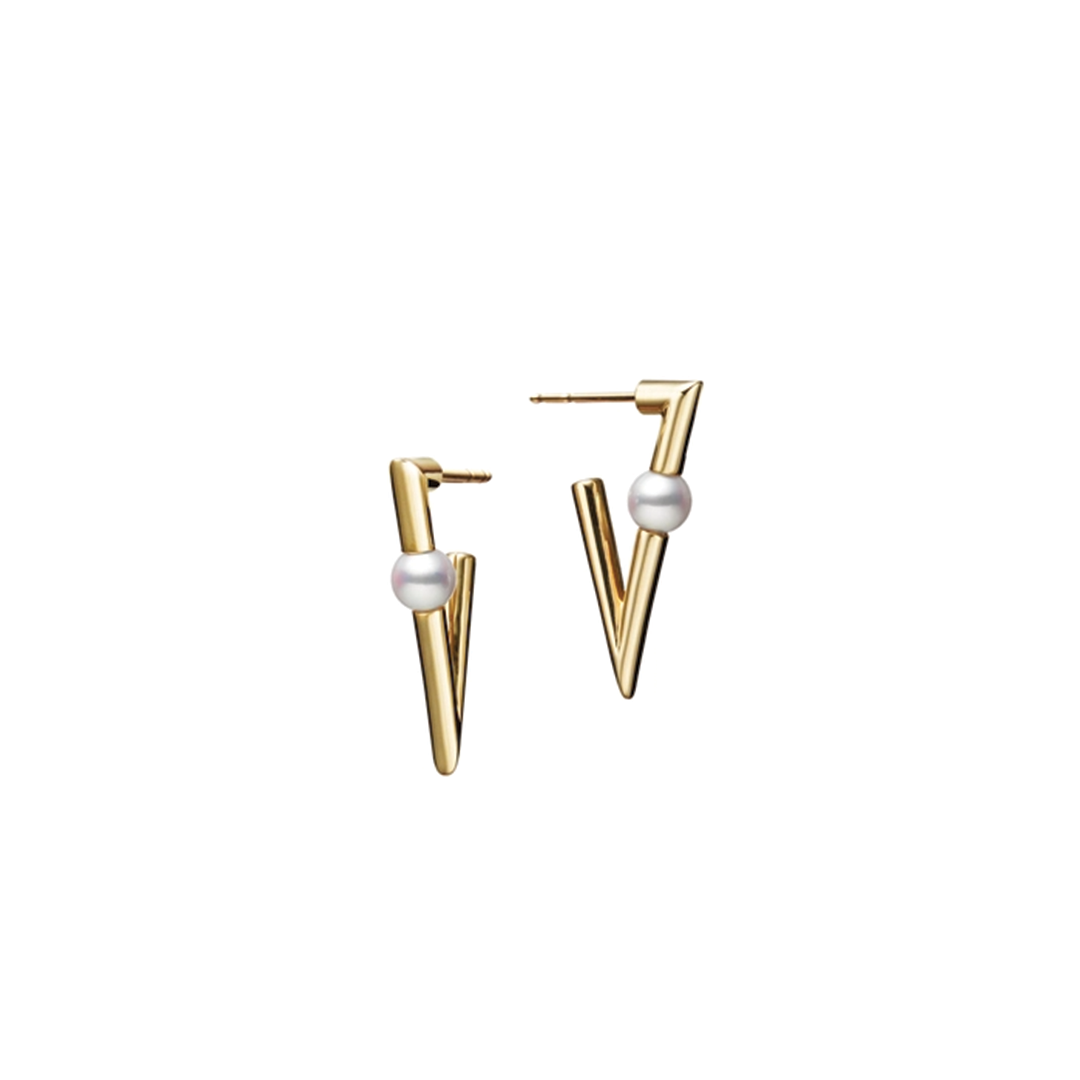 'V Code Akoya' Cultured Pearl Earrings