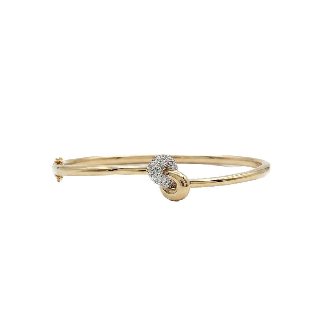 Diamond Oval Hinged Knot Bracelet