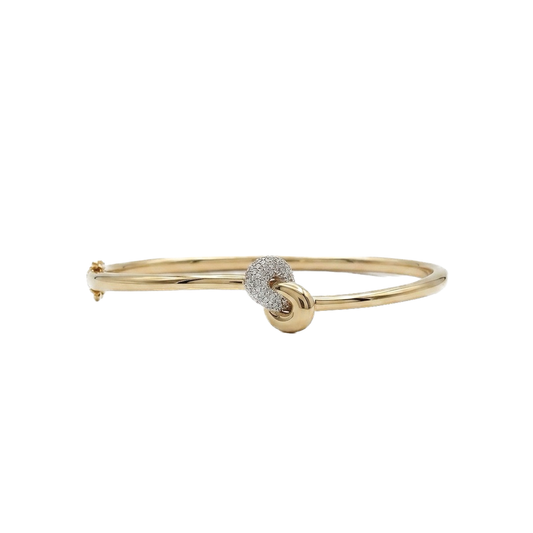 Diamond Oval Hinged Knot Bracelet