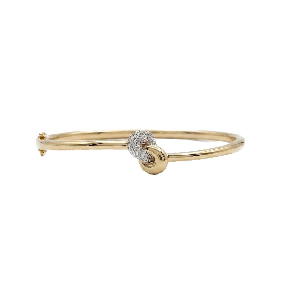 Diamond Oval Hinged Knot Bracelet