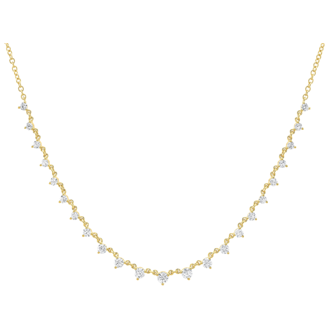 Graduated Diamond Station Choker Necklace