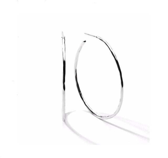 Medium Squiggle Hoop Earrings in Sterling Silver