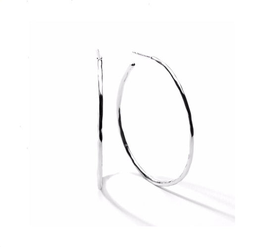 Medium Squiggle Hoop Earrings in Sterling Silver