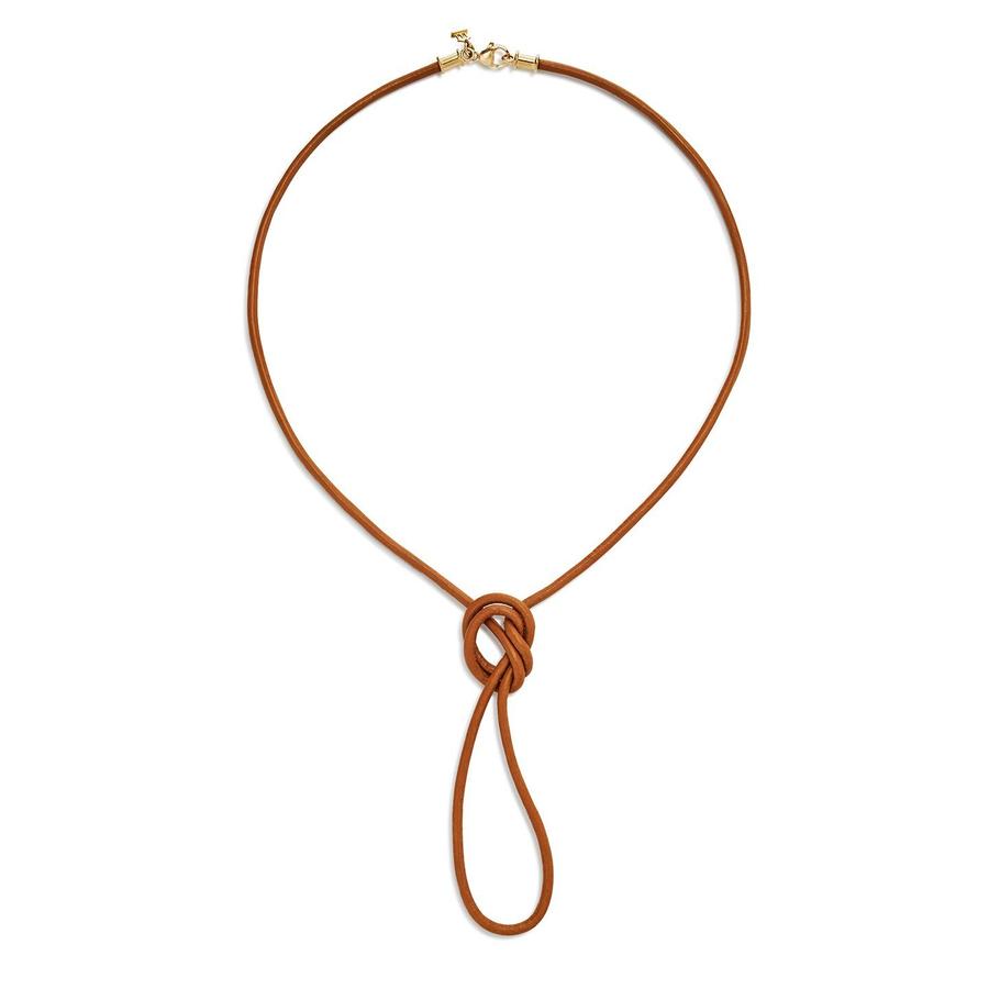 Natural Leather Cord with 18k Yellow Gold Clasp
