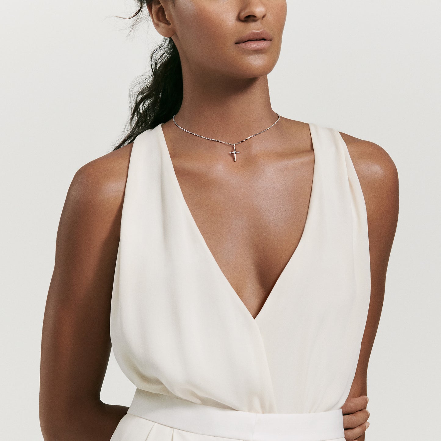 Cross Necklace with Diamond