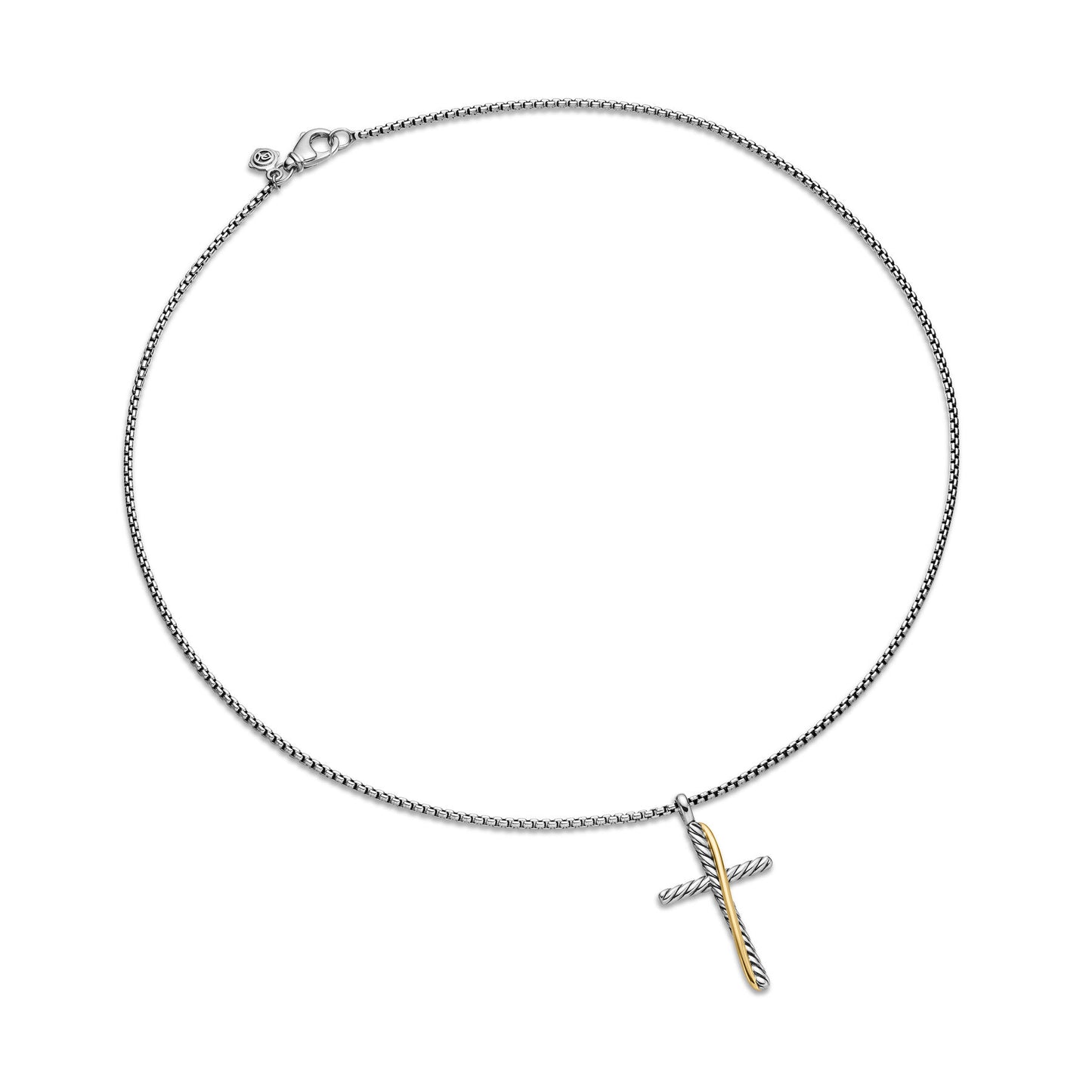 Crossover Cross Necklace with 18K Yellow Gold