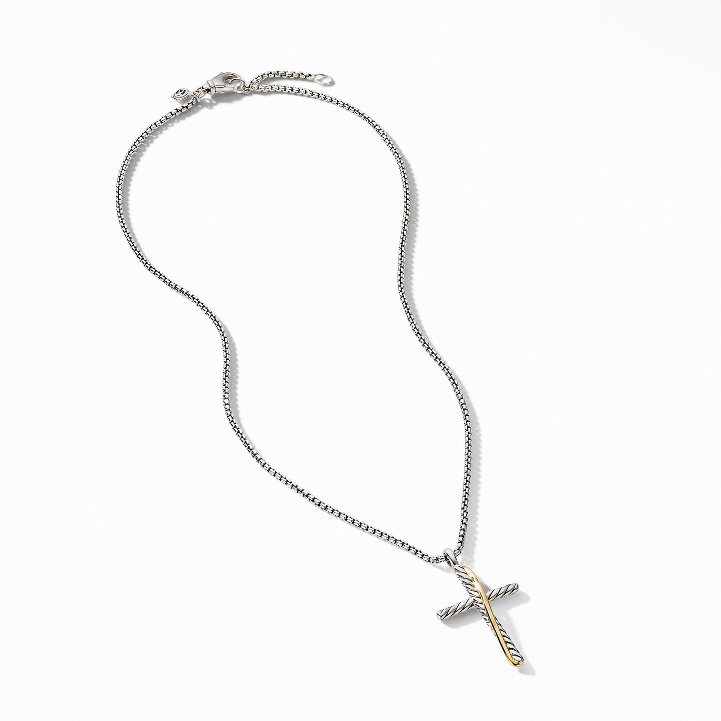Crossover Cross Necklace with 18K Yellow Gold