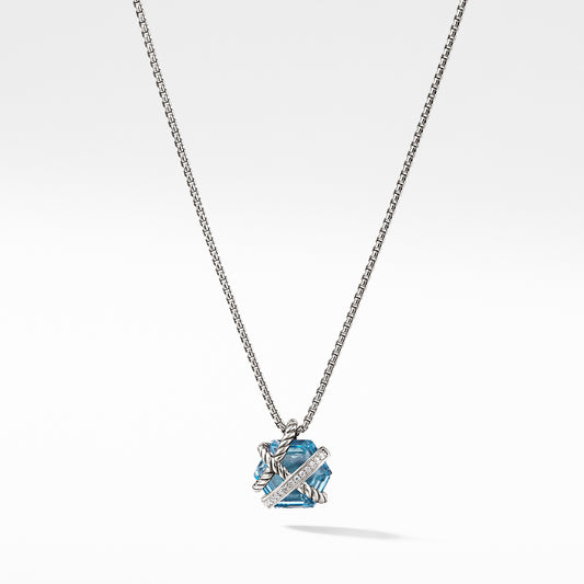 Necklace with Blue Topaz and Diamonds