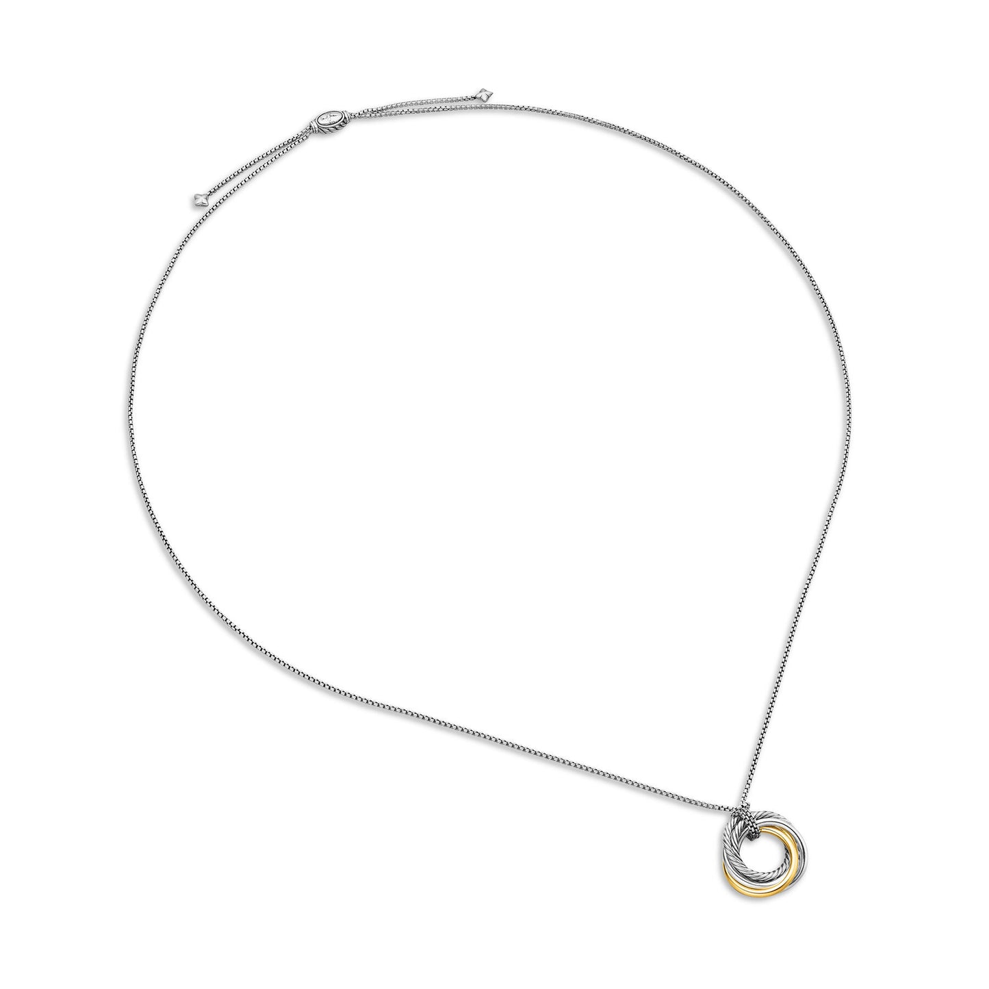 Crossover Small Pendant Necklace with Gold