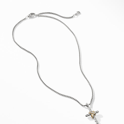 Cable Collectibles X Cross Necklace with Diamonds and 14K Gold