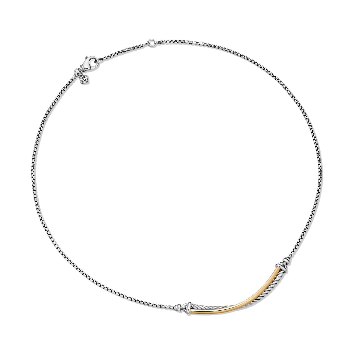 Crossover Bar Necklace with 18K Gold