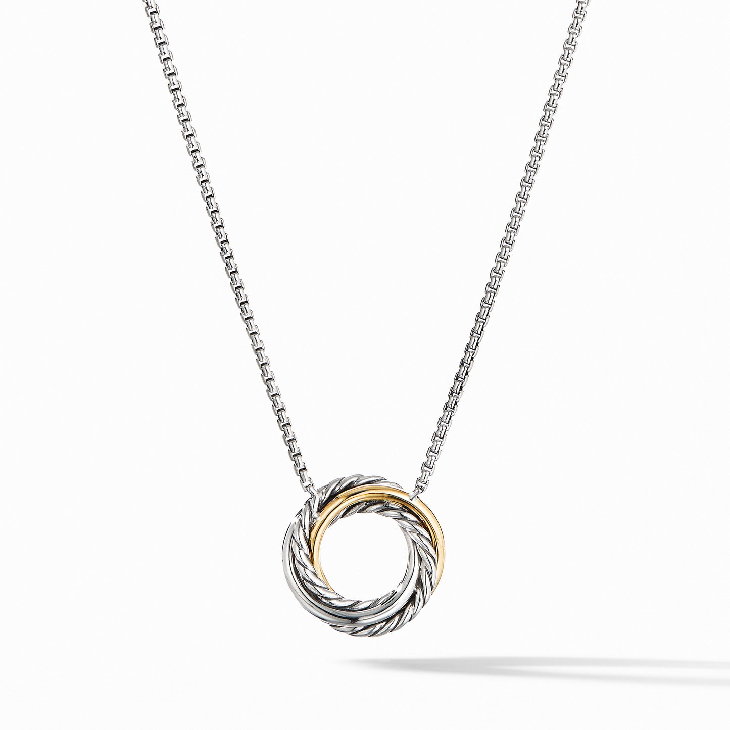 Crossover Mini Pendant Necklace with 18K Yellow Gold