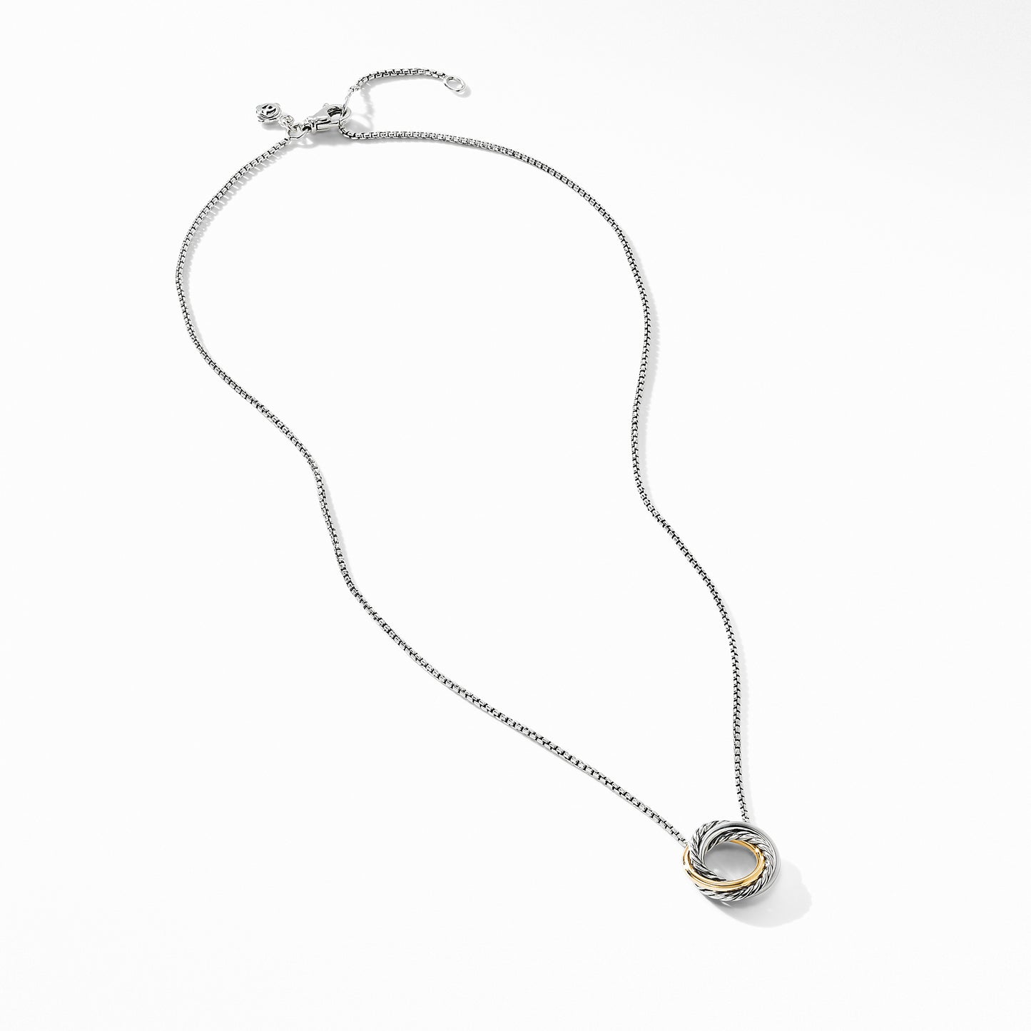 Crossover Mini Pendant Necklace with 18K Yellow Gold