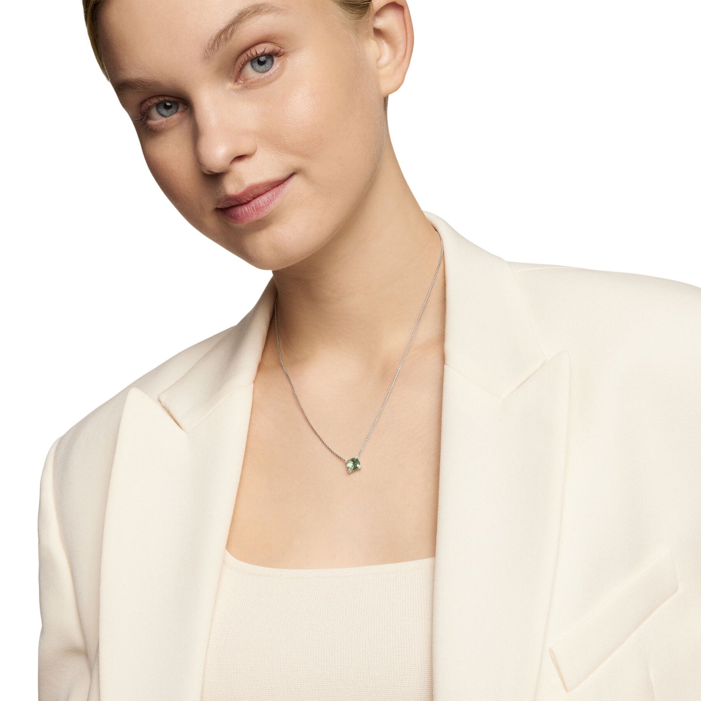 Chatelaine® Pendant Necklace with Prasiolite and Diamonds