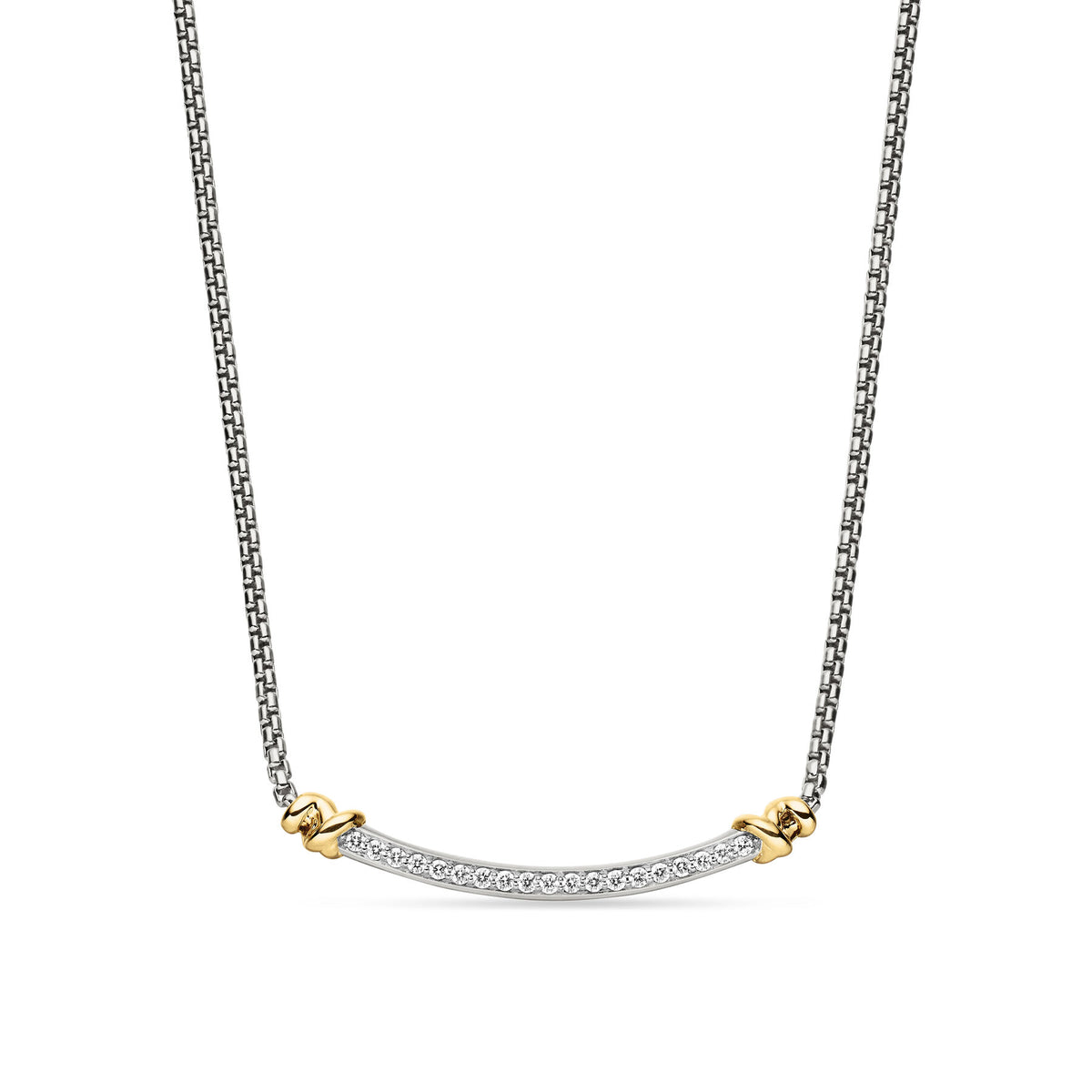 Petite Helena Station Necklace with 18K Yellow Gold and Diamonds