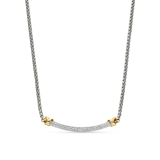 Petite Helena Station Necklace with 18K Yellow Gold and Diamonds