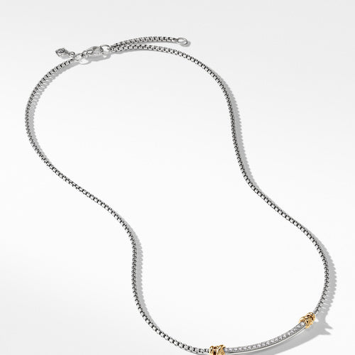 Petite Helena Station Necklace with 18K Yellow Gold and Diamonds
