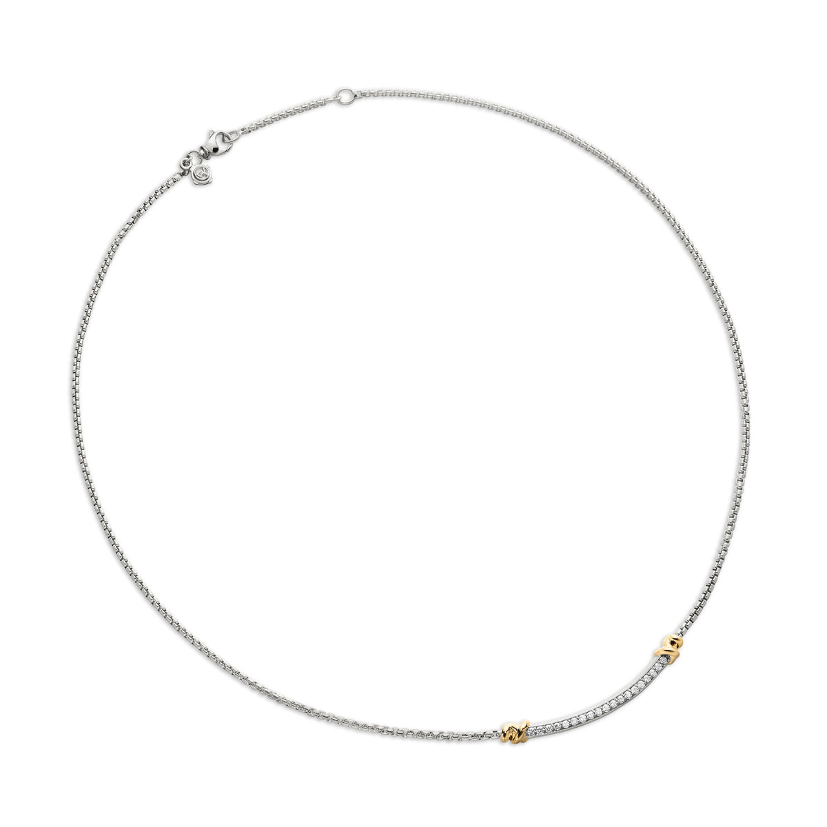 Petite Helena Station Necklace with 18K Yellow Gold and Diamonds