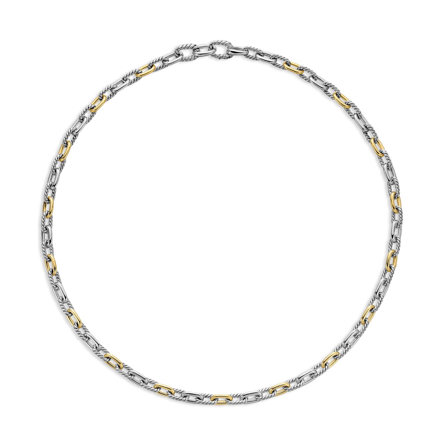 DY Madison® Chain Necklace in Sterling Silver with 18K Yellow Gold, 5.5mm
