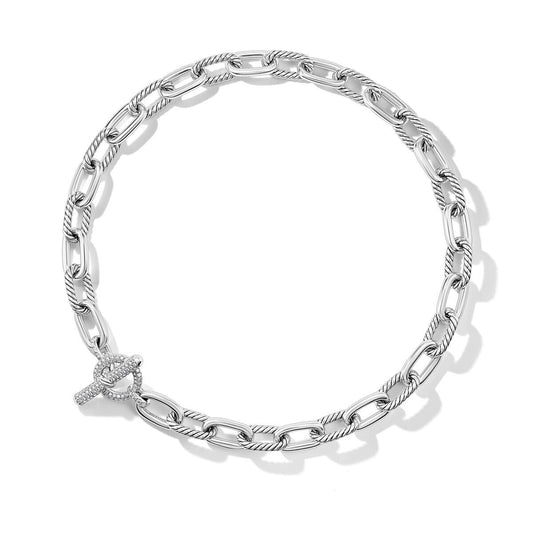 DY Madison® Toggle Chain Necklace in Sterling Silver with Diamonds 11mm